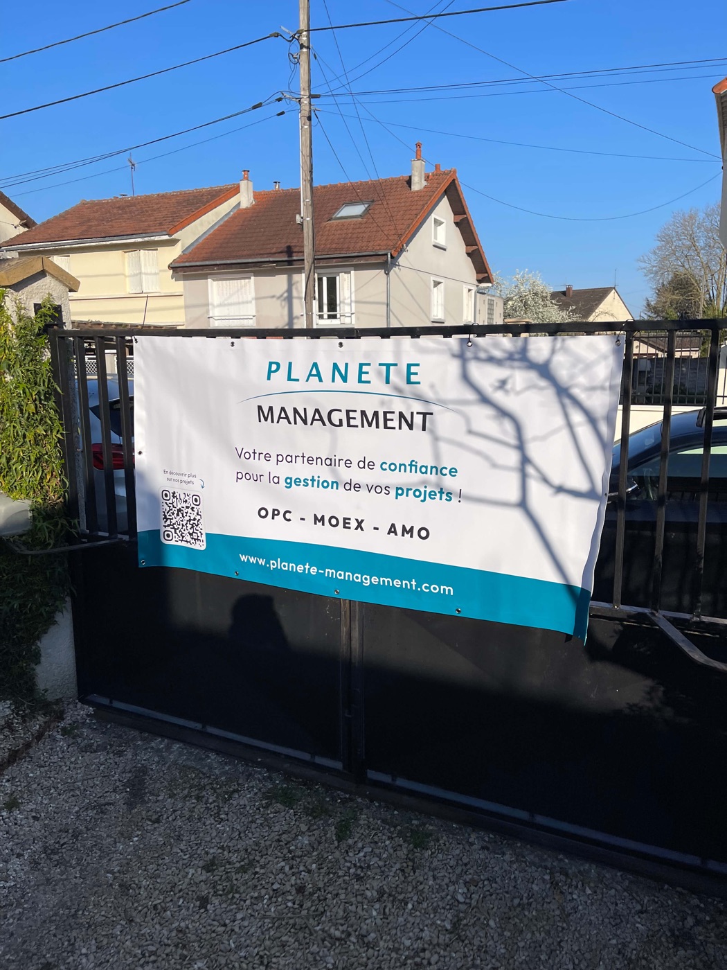 Banderole de chantier Planete Management Banderole de chantier Planete Management