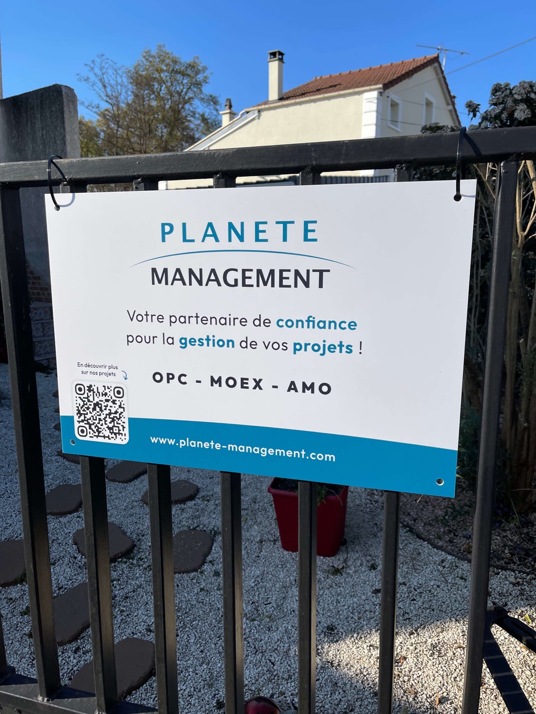 Panneau de chantier Planete Management